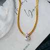 Wholesale Women's Rhinestone Electroplated Drop Shape Necklace In Old Money And Minimalist Style
