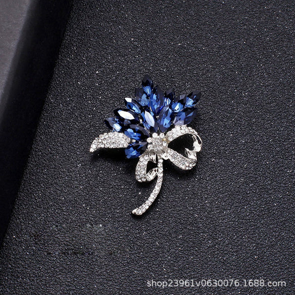 Wholesale Women's Rhinestone Pearl Brooch Retro Artistic Jewelry Accessory