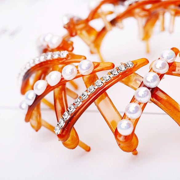 Wholesale Women's Rhinestone Ponytail Clip Handmade Ball Head Hair Grip