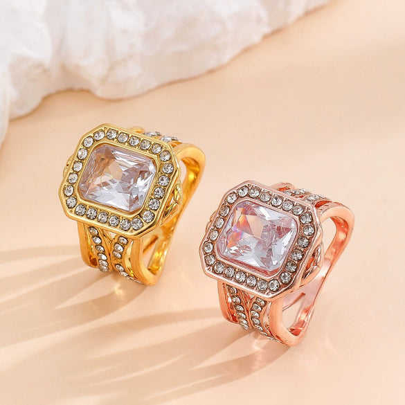 Wholesale Women's Ring Alloy Geometric Retro Exaggerated Simple Personality Electroplated