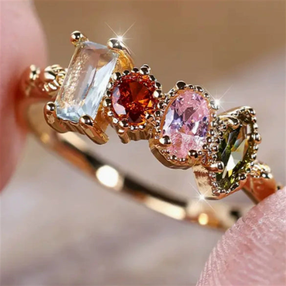 Wholesale Women's Ring Alloy Geometric Retro Exaggerated Simple Personality Fashion Electroplated