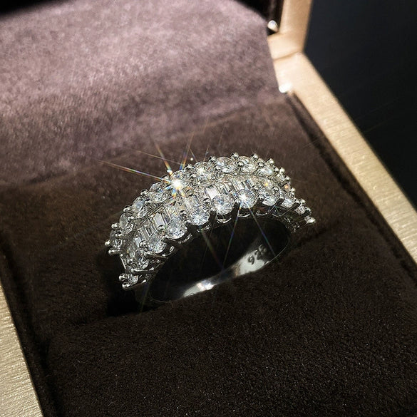 Wholesale Women's Ring Copper Gold Plated Zircon Geometric Style