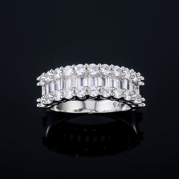 Wholesale Women's Ring Copper Gold Plated Zircon Geometric Style