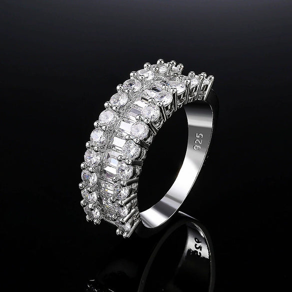 Wholesale Women's Ring Copper Gold Plated Zircon Geometric Style