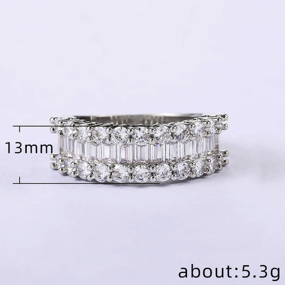 Wholesale Women's Ring Copper Gold Plated Zircon Geometric Style