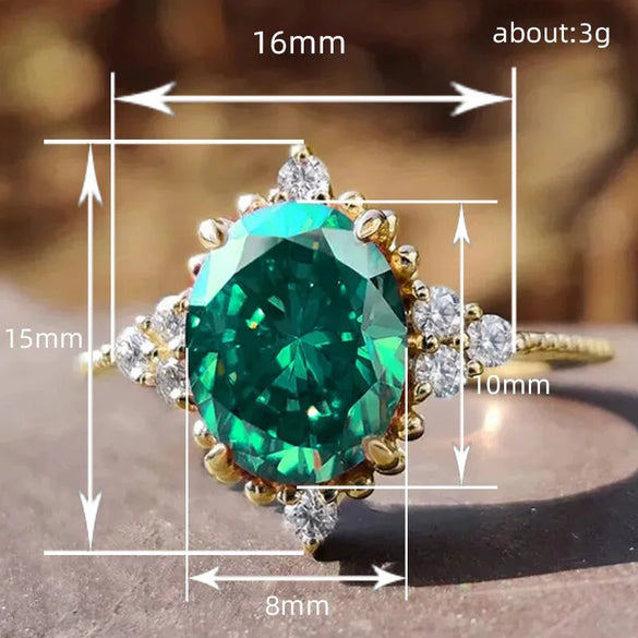 Wholesale Women's Ring Copper Inlaid Zircon Geometric Rhombus Retro Light Luxury Style