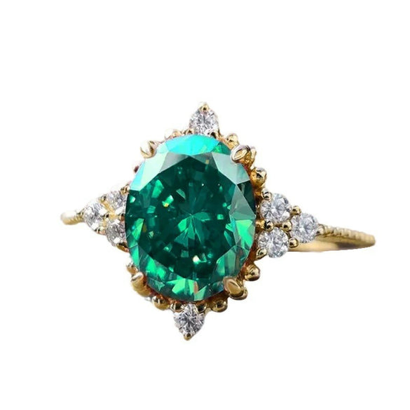 Wholesale Women's Ring Copper Inlaid Zircon Geometric Rhombus Retro Light Luxury Style