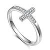 Wholesale Women's Ring Copper Silverplated Microinlaid Geometric Jewelry