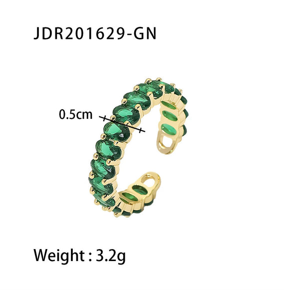 Wholesale Women's Ring Copper Zirconium Oval Geometric Electroplated