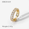 Wholesale Women's Ring Copper Zirconium Oval Geometric Electroplated