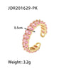 Wholesale Women's Ring Copper Zirconium Oval Geometric Electroplated