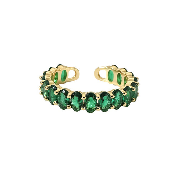 Wholesale Women's Ring Copper Zirconium Oval Geometric Electroplated