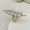 Wholesale Women's Ring Imitation Pearl Hollow Flower Geometric Electroplating