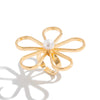 Wholesale Women's Ring Imitation Pearl Hollow Flower Geometric Electroplating