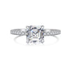 Wholesale Women's Ring S925 Sterling Silver Geometric Design Electroplated With Ice Flower High Carbon Diamond Zircon