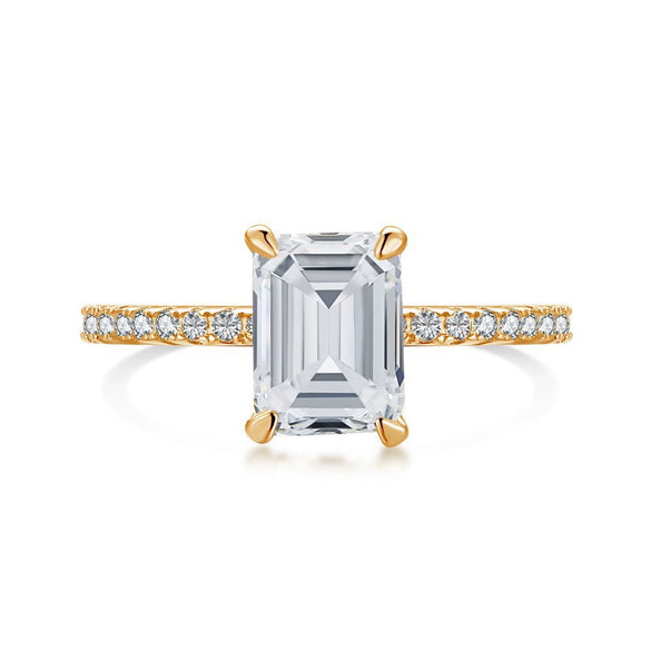 Wholesale Women's Ring S925 Sterling Silver Geometric Design Electroplated With Ice Flower High Carbon Diamond Zircon