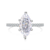 Wholesale Women's Ring S925 Sterling Silver Geometric Design Electroplated With Ice Flower High Carbon Diamond Zircon
