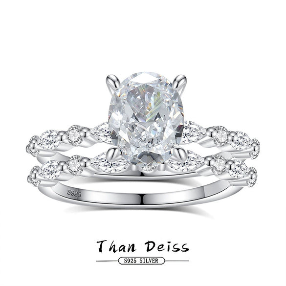 Wholesale Women's Ring 925 Silver Horse Eye Round With Geometric Style And Electroplating Treatment