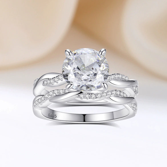 Wholesale Women's Ring 925 Silver Mobius Double Ring With Geometric Style And Electroplating Treatment