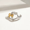 Wholesale Women's Ring Stainless Steel Geometric Love Bow Open Jewelry Electroplated Light Luxury