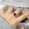 Wholesale Women's Ring With Natural Color Amethyst Citrine Topaz Garnet Set With Crystal In Thai Silver And S925 Sterling Silver With Flower Pattern