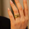 Wholesale Women's Rings Copper Geometric Rhombus Inlaid With Zircon Roman Old Money Style