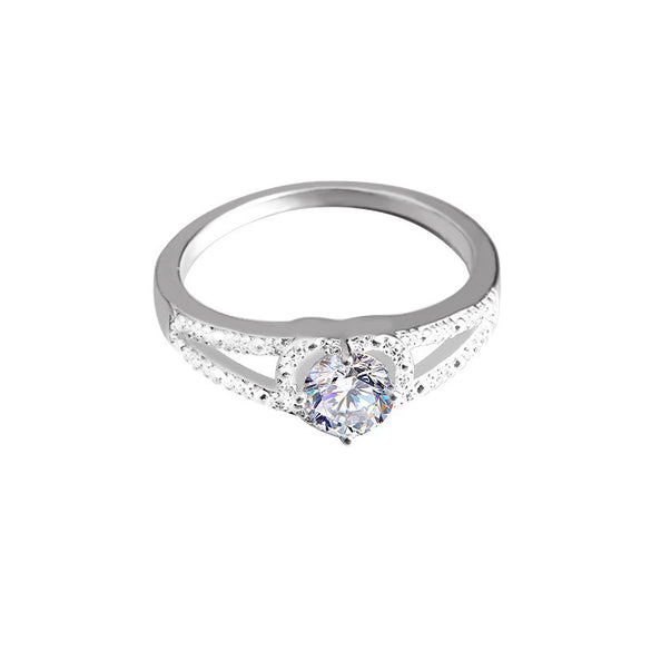 Wholesale Women's Romantic Heart Shaped Alloy Love Ring With Diamond And Electroplating For Wedding Jewelry