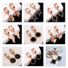 Wholesale Women's Rose Gold Titanium Steel Earrings With S925 Silver Needle Color Preservation Electroplating Rhombus Dripping Glue Design