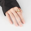 Wholesale Women's Rotatable Copper Open Ring With Geometric And Flower Design And Electroplating