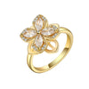 Wholesale Women's Rotatable Copper Open Ring With Geometric And Flower Design And Electroplating