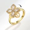 Wholesale Women's Rotatable Copper Open Ring With Geometric And Flower Design And Electroplating