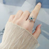 Wholesale Women's Rotatable Decompression Snowflake Copper Ring With Electroplating And Simple Design
