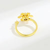 Wholesale Women's Rotatable Decompression Snowflake Copper Ring With Electroplating And Simple Design