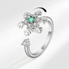 Wholesale Women's Rotatable Decompression Snowflake Copper Ring With Electroplating And Simple Design
