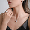 Wholesale Women's Rotating Four Leaf Clover Necklace In Titanium Steel With O Word Chain Light Luxury And Geometric Design Electroplated In Vacuum Furnace