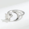 Wholesale Women's Rotating Star And Moon Intersection Ring Copper Electroplated