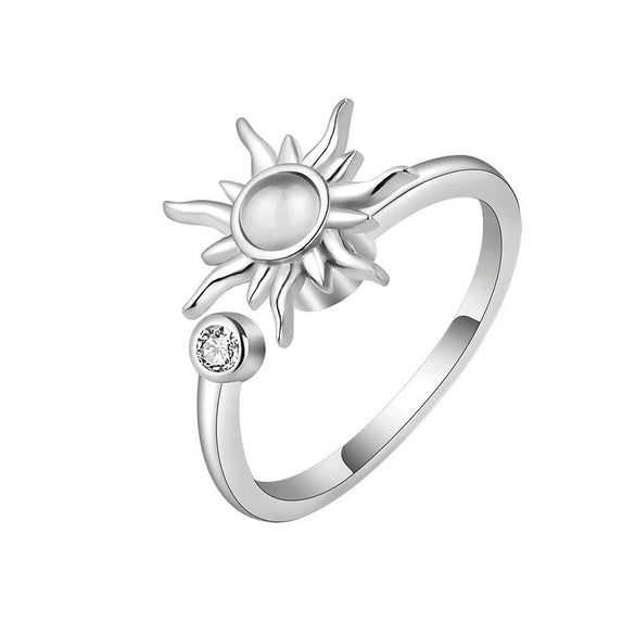 Wholesale Women's Rotating Sunflower Copper Ring For Stress Relief