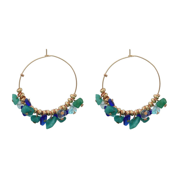 Wholesale Women's Round Alloy Resin Geometric Weaving Earrings