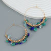 Wholesale Women's Round Alloy Resin Geometric Weaving Earrings