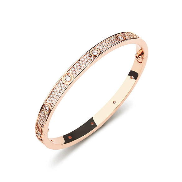 Wholesale Women's Round Bracelet With Diamond Like Zircon Made Of Environmental Protection Copper