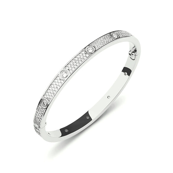 Wholesale Women's Round Diamond Full Inlaid Zircon Bracelet Light Luxury Temperament Environmentally Friendly Copper Electroplated