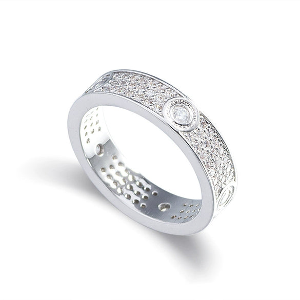 Wholesale Women's Round Diamond Full Inlaid Zircon Bracelet Light Luxury Temperament Environmentally Friendly Copper Electroplated
