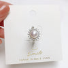 Wholesale Women's Round Freshwater Pearl And Zircon Ring Copper Gold Plated With Sunflower Design