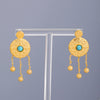Wholesale Women's Round Knock Pattern Chain Earrings With Geometric Design Stainless Steel Electroplated