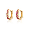 Wholesale Women's Round Micro Inlay Color Zircon Earrings