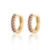 Wholesale Women's Round Micro Inlay Color Zircon Earrings