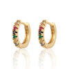 Wholesale Women's Round Micro Inlay Color Zircon Earrings