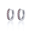 Wholesale Women's Round Micro Inlay Color Zircon Earrings
