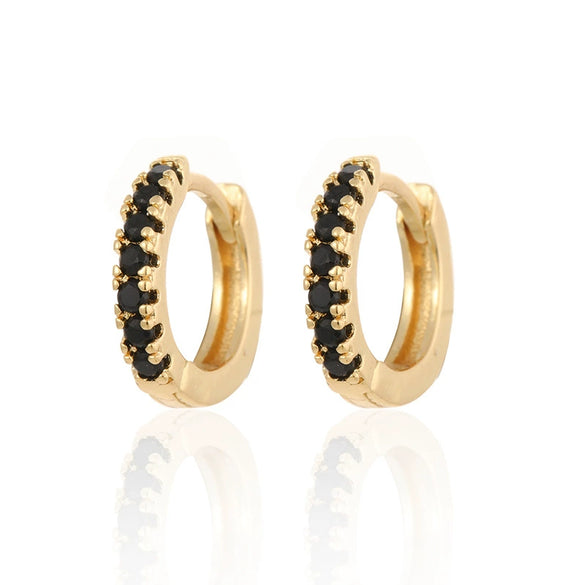 Wholesale Women's Round Micro Inlay Color Zircon Earrings
