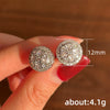 Wholesale Women's Round White Zircon Stud Earrings Copper Material Flower Pattern Simple Style Electroplated